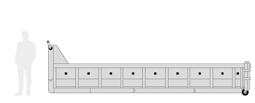 Digitale Veranschaulichung eines Hakenliftcontainers
